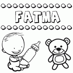Nome Fatma para pintar. Desenhos de todos os nomes para colorir