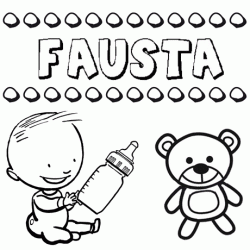 Nome Fausta para pintar. Desenhos de todos os nomes para colorir
