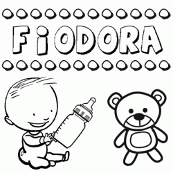 Nome Fiodora para pintar. Desenhos de todos os nomes para colorir