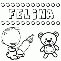 Nome Felina para pintar. Desenhos de todos os nomes para colorir
