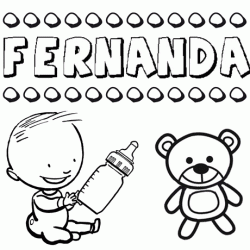 Nome Fernanda para pintar. Desenhos de todos os nomes para colorir