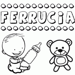 Nome Ferrucia para pintar. Desenhos de todos os nomes para colorir
