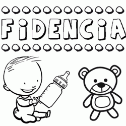 Nome Fidencia para pintar. Desenhos de todos os nomes para colorir
