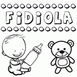 Nome Fidiola para pintar. Desenhos de todos os nomes para colorir