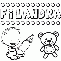 Nome Filandra para pintar. Desenhos de todos os nomes para colorir