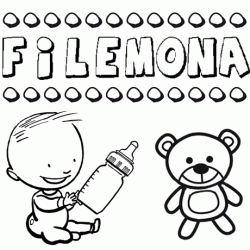 Nome Filemona para pintar. Desenhos de todos os nomes para colorir