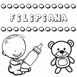 Nome Filipiana para pintar. Desenhos de todos os nomes para colorir