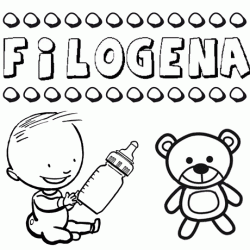 Nome Filógena para pintar. Desenhos de todos os nomes para colorir
