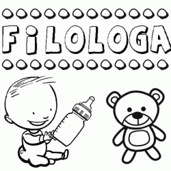 Nome Filóloga para pintar. Desenhos de todos os nomes para colorir