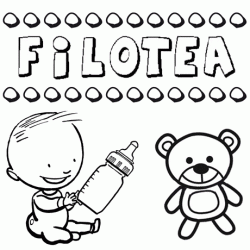 Nome Filotea para pintar. Desenhos de todos os nomes para colorir