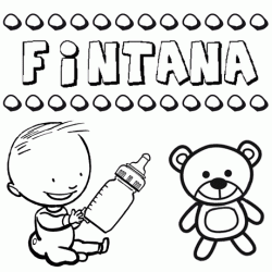Nome Fintana para pintar. Desenhos de todos os nomes para colorir