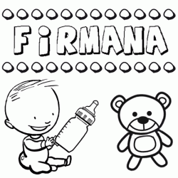 Nome Firmana para pintar. Desenhos de todos os nomes para colorir