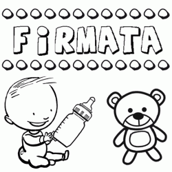 Nome Firmata para pintar. Desenhos de todos os nomes para colorir