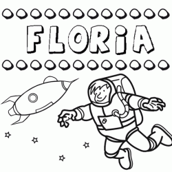 Nome Floria para pintar. Desenhos de todos os nomes para colorir