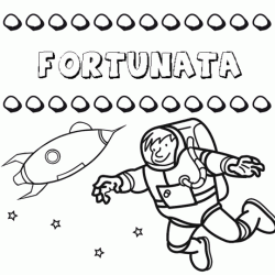 Nome Fortunata para pintar. Desenhos de todos os nomes para colorir