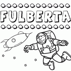 Nome Fulberta para pintar. Desenhos de todos os nomes para colorir