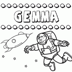 Nome Gemma para pintar. Desenhos de todos os nomes para colorir