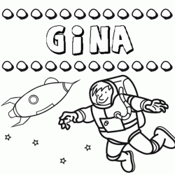 Nome Gina para pintar. Desenhos de todos os nomes para colorir