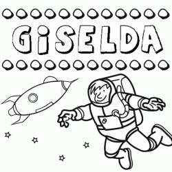 Nome Giselda para pintar. Desenhos de todos os nomes para colorir