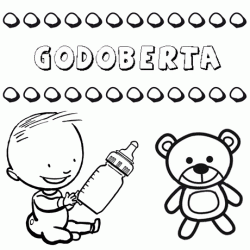 Nome Godoberta para pintar. Desenhos de todos os nomes para colorir