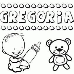 Nome Gregoria para pintar. Desenhos de todos os nomes para colorir