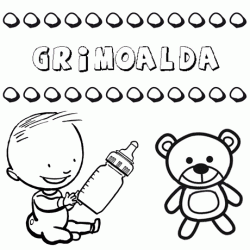 Nome Grimoalda para pintar. Desenhos de todos os nomes para colorir