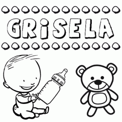 Nome Grisela para pintar. Desenhos de todos os nomes para colorir