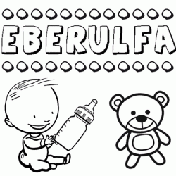 Nome Eberulfa para pintar. Desenhos de todos os nomes para colorir