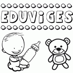 Nome Eduviges para pintar. Desenhos de todos os nomes para colorir