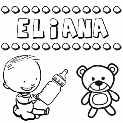 Nome Eliana para pintar. Desenhos de todos os nomes para colorir