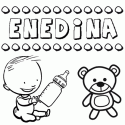 Nome Enedina para pintar. Desenhos de todos os nomes para colorir