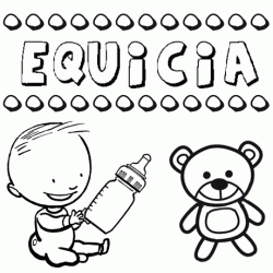 Nome Equicia para pintar. Desenhos de todos os nomes para colorir