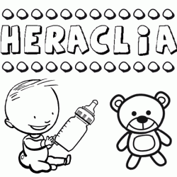 Nome Heraclia para pintar. Desenhos de todos os nomes para colorir