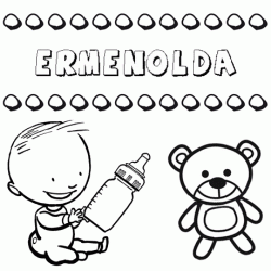 Nome Ermenolda para pintar. Desenhos de todos os nomes para colorir