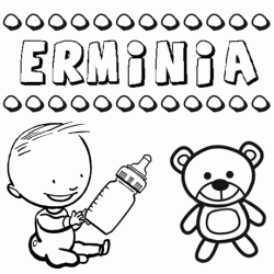 Nome Erminia para pintar. Desenhos de todos os nomes para colorir