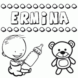 Nome Ermina para pintar. Desenhos de todos os nomes para colorir