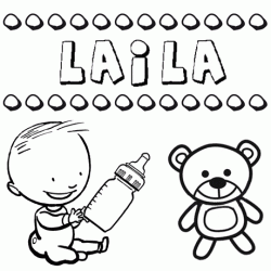 Nome Laila para pintar. Desenhos de todos os nomes para colorir