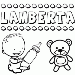 Nome Lamberta para pintar. Desenhos de todos os nomes para colorir