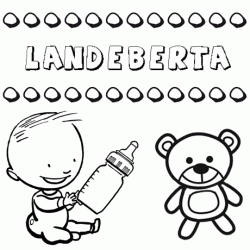 Nome Landeberta para pintar. Desenhos de todos os nomes para colorir