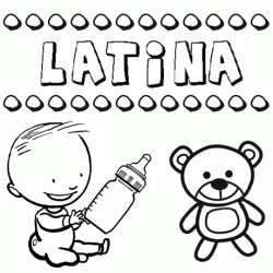 Nome Latina para pintar. Desenhos de todos os nomes para colorir