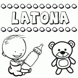 Nome Latona para pintar. Desenhos de todos os nomes para colorir