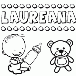 Nome Laureana para pintar. Desenhos de todos os nomes para colorir
