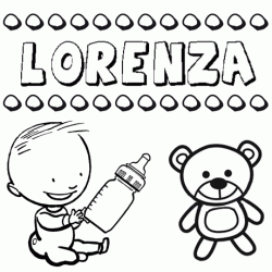 Nome Lorenza para pintar. Desenhos de todos os nomes para colorir