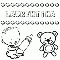 Nome Laurentina para pintar. Desenhos de todos os nomes para colorir