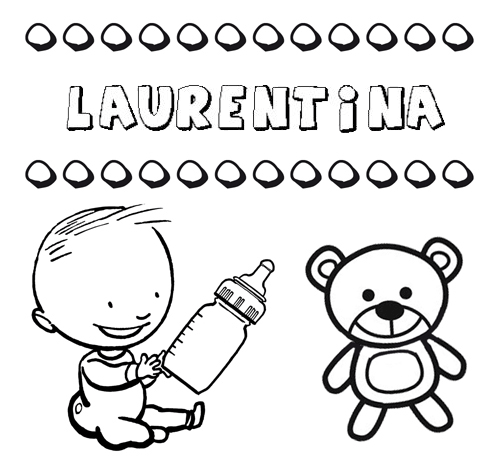Nome Laurentina para pintar. Desenhos de todos os nomes para colorir