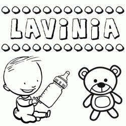 Nome Lavinia para pintar. Desenhos de todos os nomes para colorir