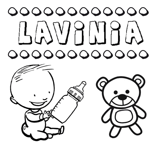 Nome Lavinia para pintar. Desenhos de todos os nomes para colorir