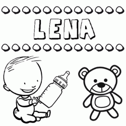 Nome Lena para pintar. Desenhos de todos os nomes para colorir