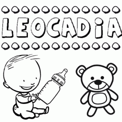 Nome Leocadia para pintar. Desenhos de todos os nomes para colorir