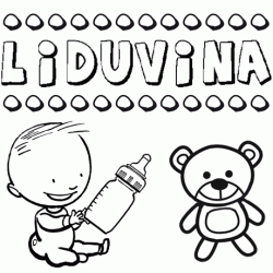Nome Liduvina para pintar. Desenhos de todos os nomes para colorir